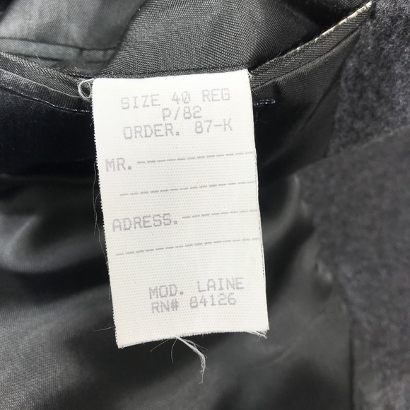 Vintage Bill Blass Tweed Wool Blazer 40R Solid Gray Sport Coat Jacket 3 Button - Picture 13 of 15